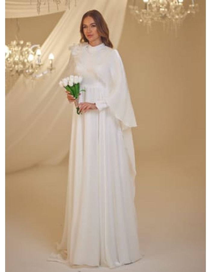 DURU NİKAH ABİYE ELBİSE - Beyaz- Burak Baran Fashion