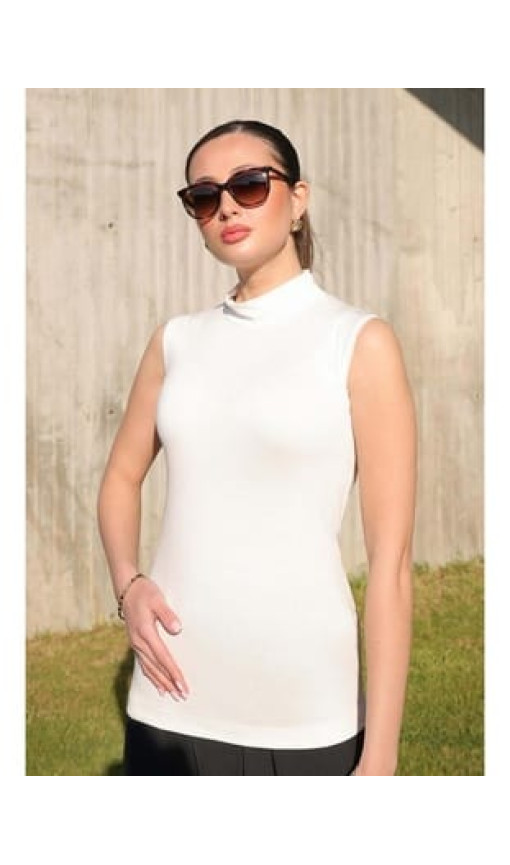 Kolsuz Penye Body İçlik Beyaz 4839 Kolsuz Penye Body İçlik Beyaz 4839