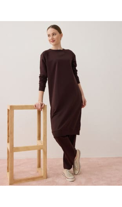 Basic Bisiklet Yaka Reglan Kollu Uzun İkili Eşofman Takımı- Kahverengi - Benin Basic Bisiklet Yaka Reglan Kollu Uzun İkili Eşofman Takımı- Kahverengi - Benin
