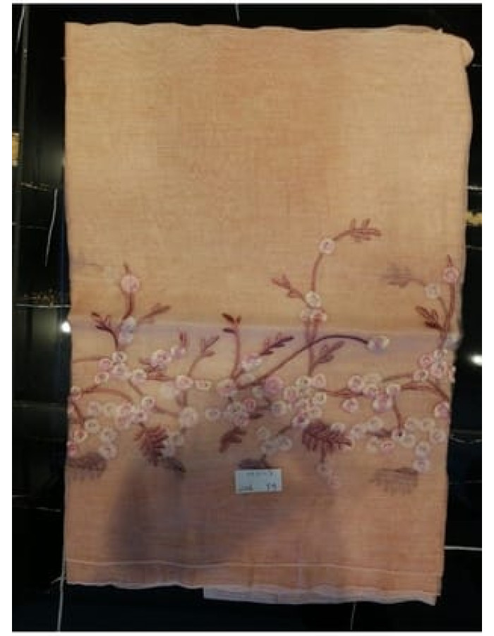 Organze Nakış İthal İpek Cotton Seri Şal Askısı ile Birlikte 90X200 cm Yeşil