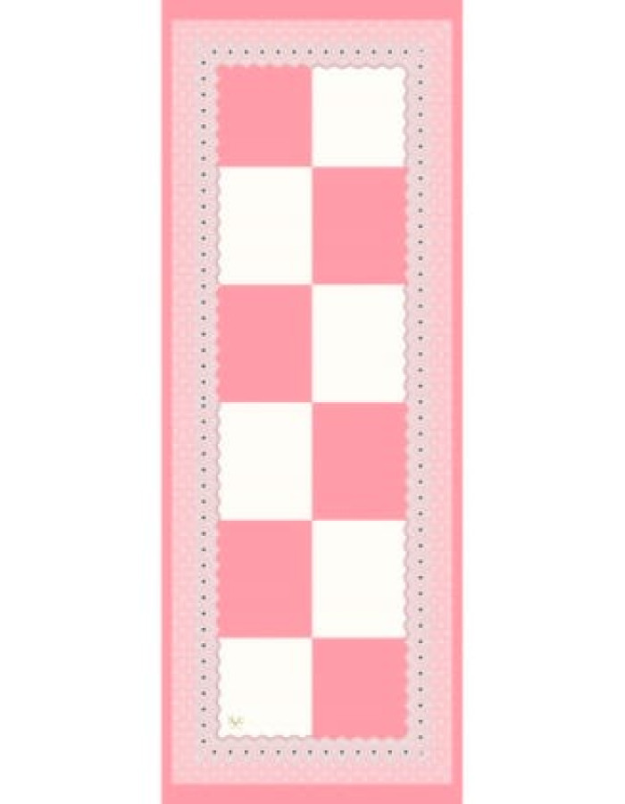 Geometrik Desen Dora Saten Seri Şal Askısı İle Birlikte 75x200 Pembe