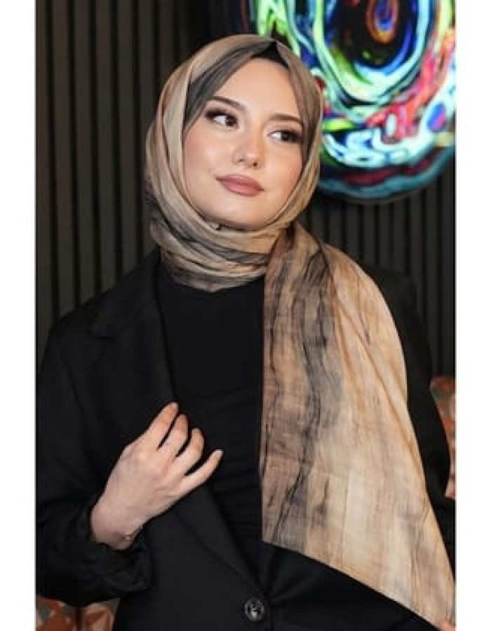 Degrade Bej Soft Pamuk Şal